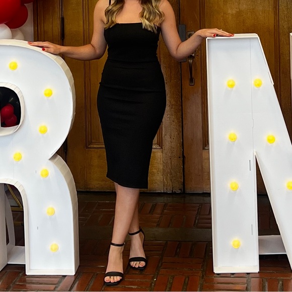 Midi Black Lulus Dress - Picture 4 of 7